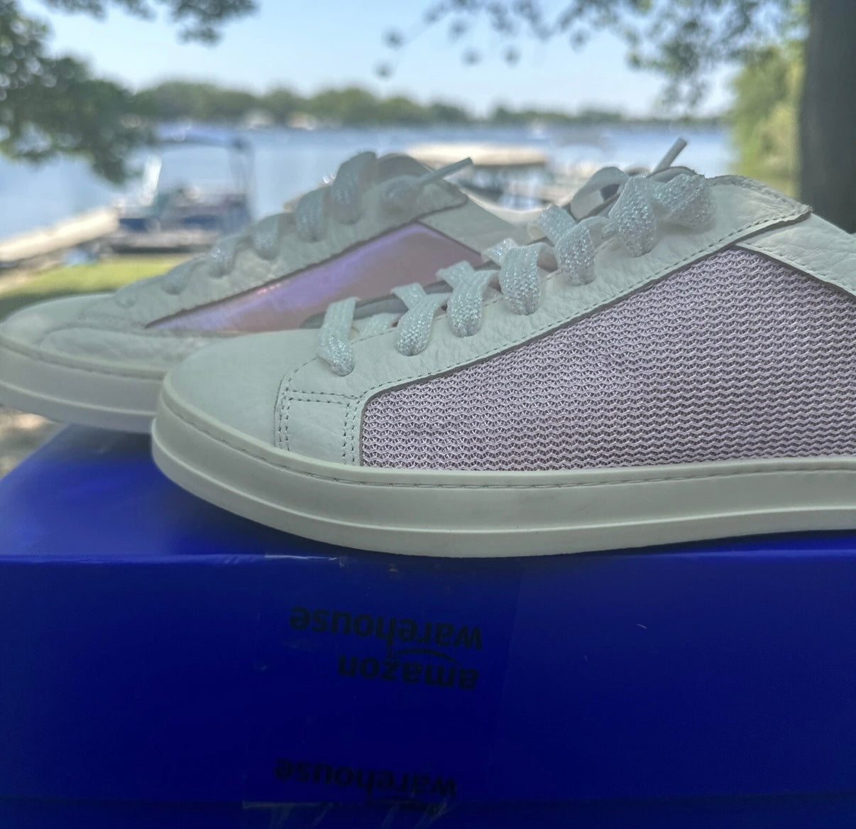 P448 JOHN BS KEPLER LEATHER/ LUREX/ NYLON SNEAKERS SZ EU 40/ US 9.5IN $298 Org