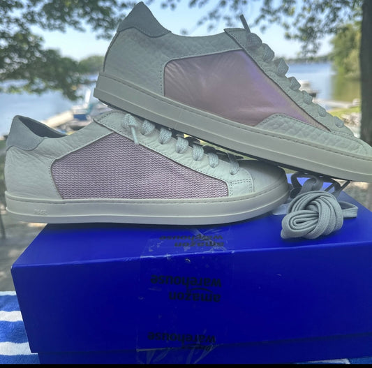 P448 JOHN BS KEPLER LEATHER/ LUREX/ NYLON SNEAKERS SZ EU 40/ US 9.5IN $298 Org