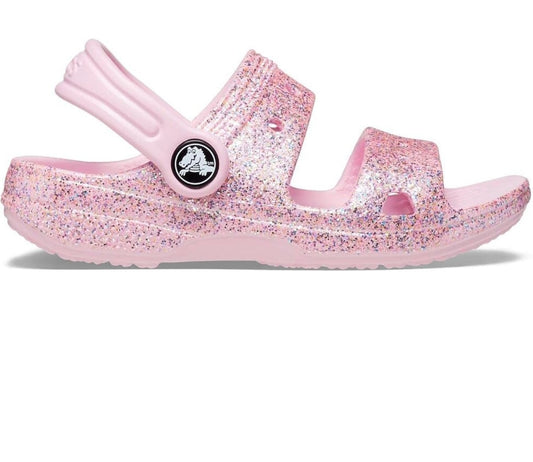 New CROCS Toddler Pink Glitter Sandals Size 6 (C6) Classic Crocs