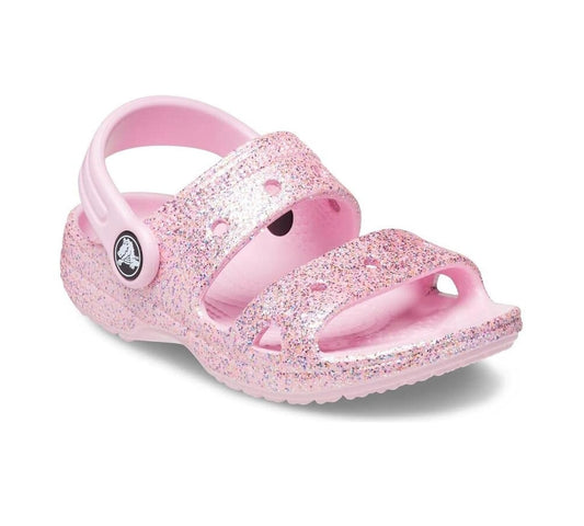 New CROCS Toddler Pink Glitter Sandals Size 6 (C6) Classic Crocs
