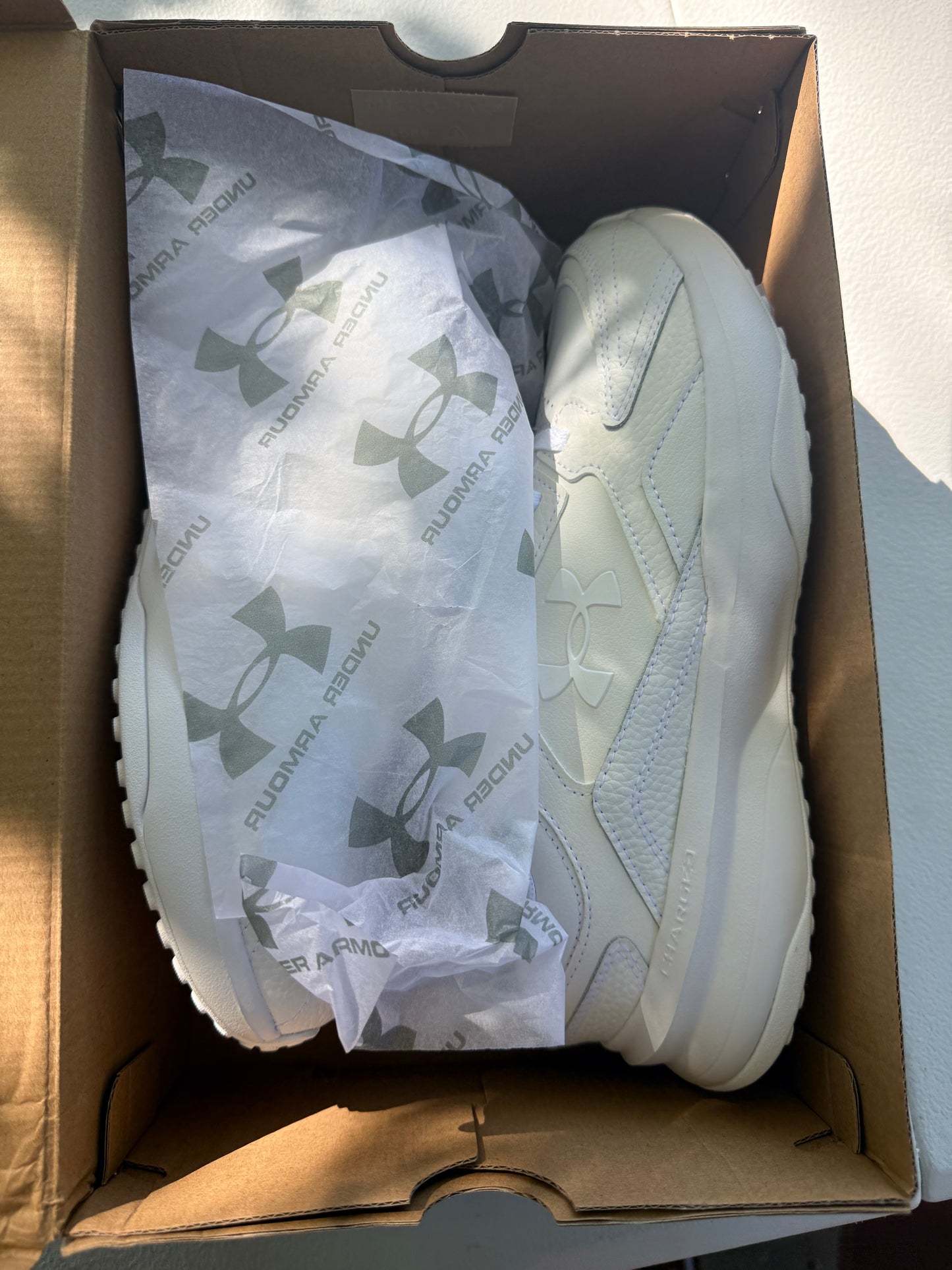 Under Armour Charged Edge Leather White W Women’s size 9 NEW