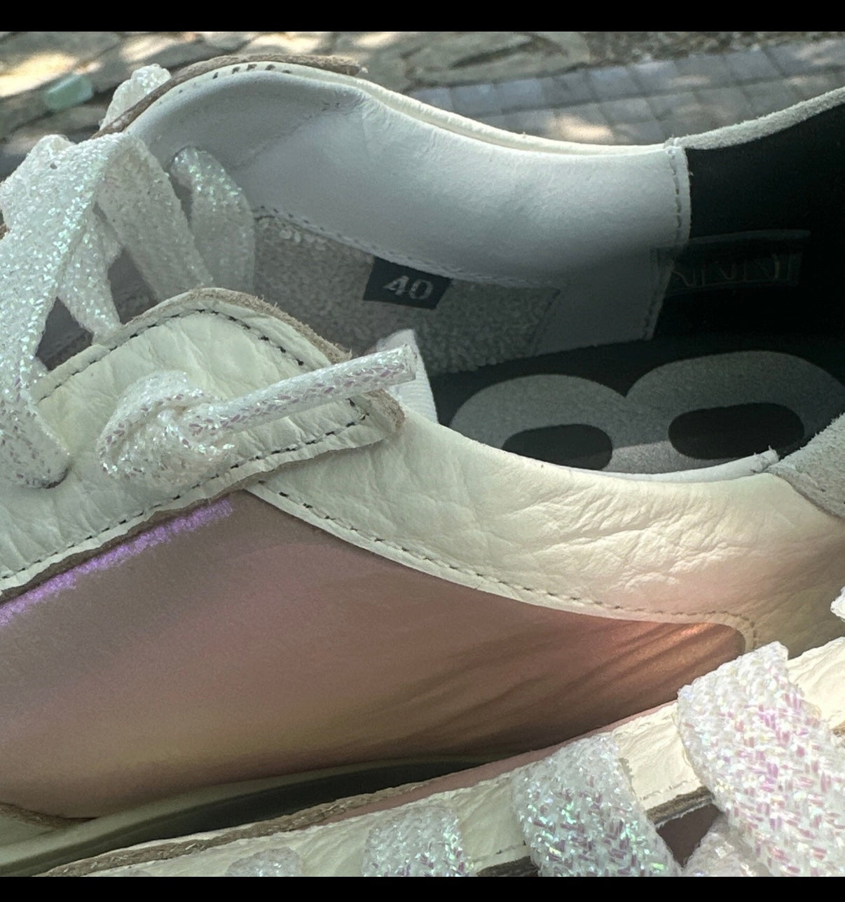 P448 JOHN BS KEPLER LEATHER/ LUREX/ NYLON SNEAKERS SZ EU 40/ US 9.5IN $298 Org