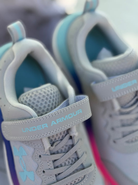 Under Armour Assert 10 Sneakers Girls Running Shoes US 2 Y Gray Stream