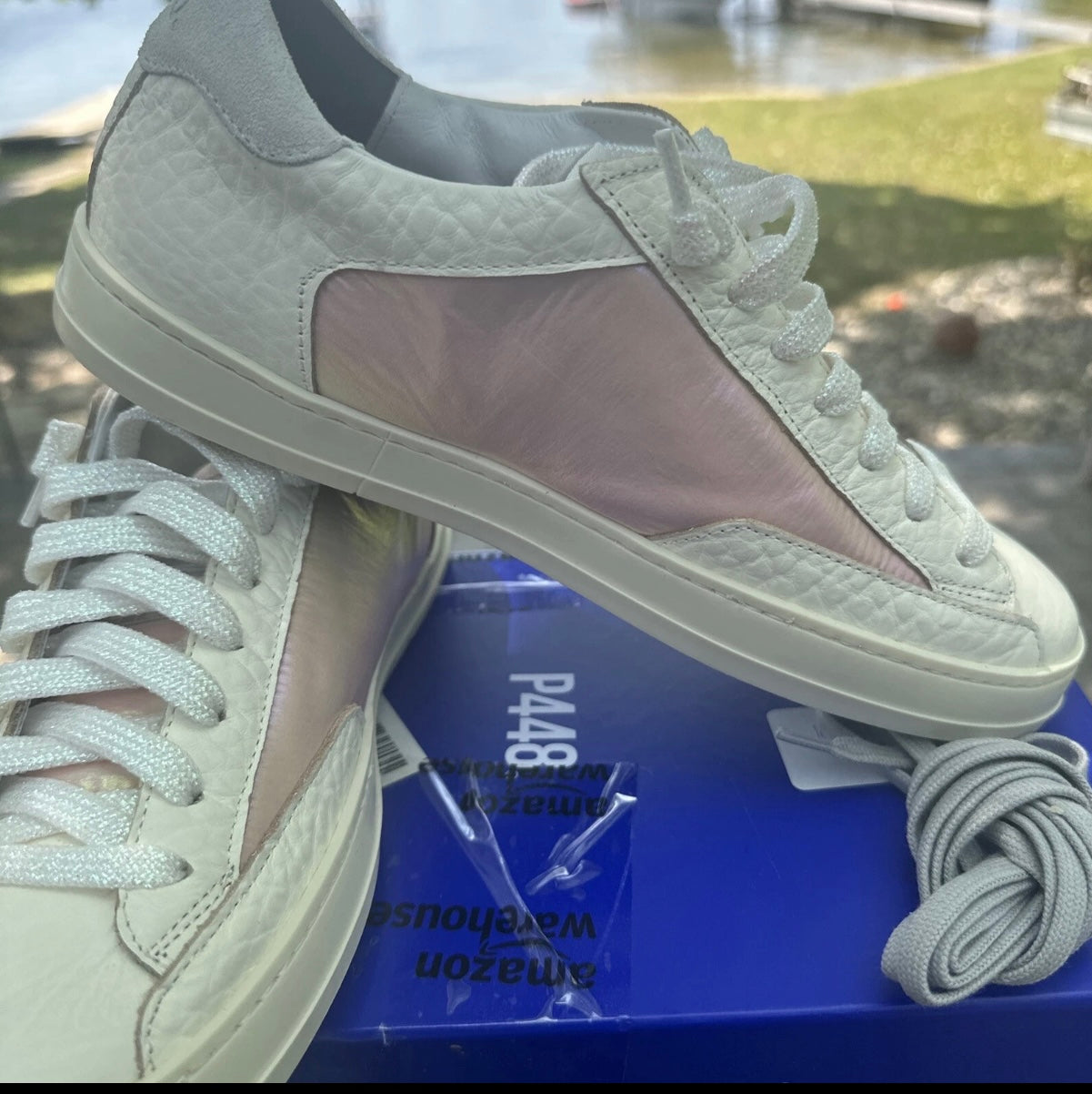 P448 JOHN BS KEPLER LEATHER/ LUREX/ NYLON SNEAKERS SZ EU 40/ US 9.5IN $298 Org